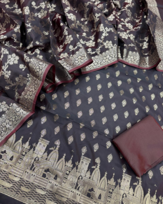 Banaras Ganga Ghat Semi Silk Suit