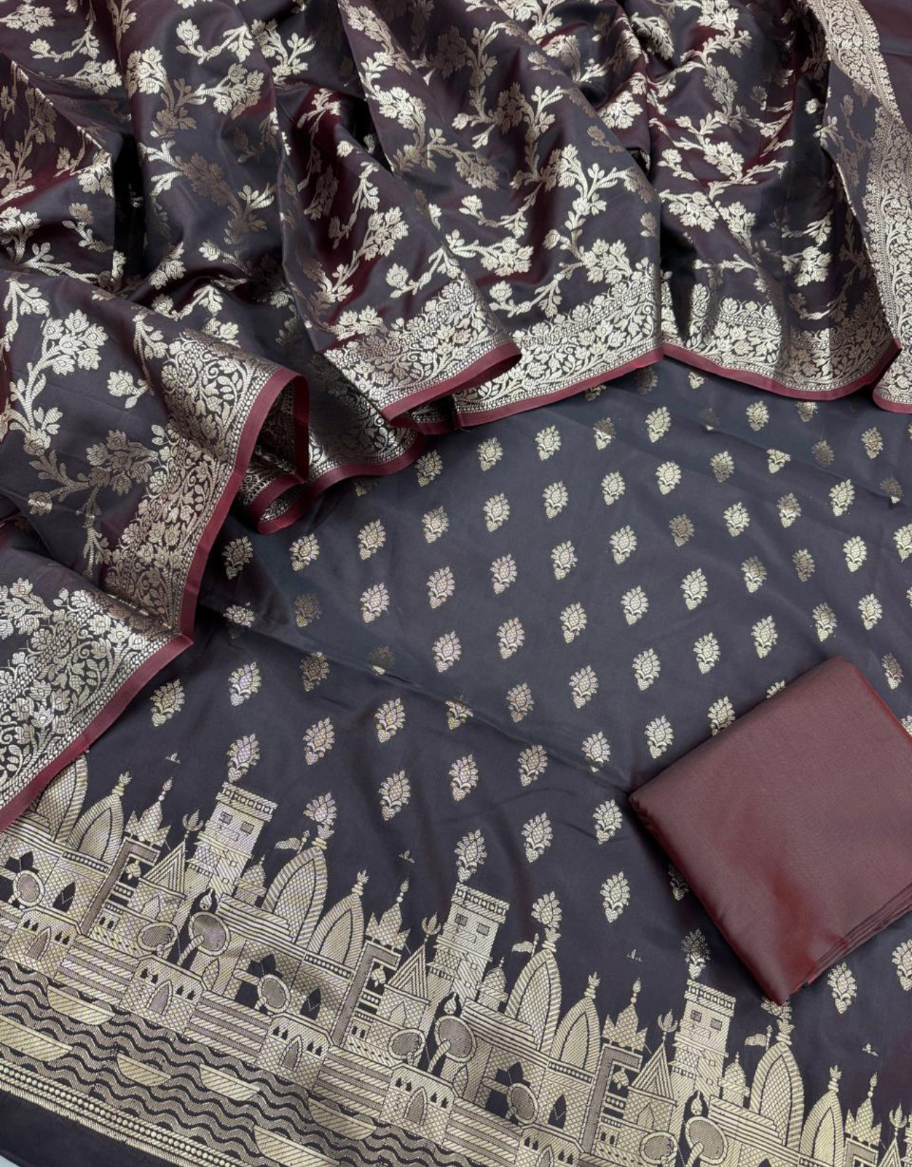 Banaras Ganga Ghat Semi Silk Suit