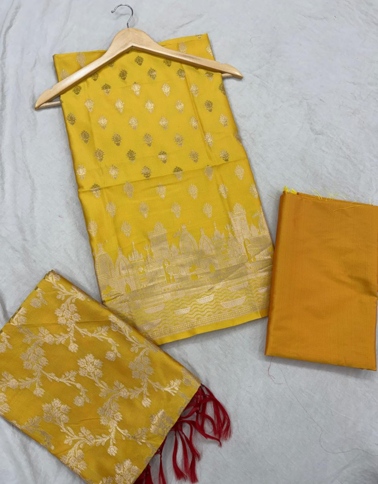Banaras Ganga Ghat Semi Silk Suit - Image 17