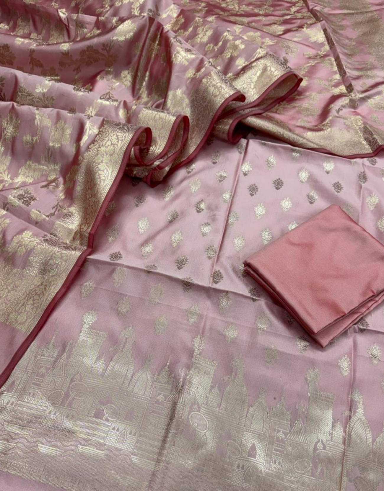 Banaras Ganga Ghat Semi Silk Suit - Image 8