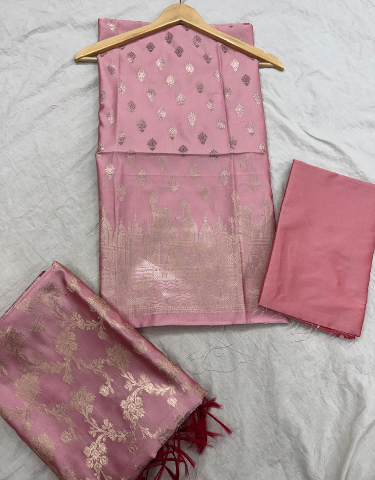 Banaras Ganga Ghat Semi Silk Suit - Image 7
