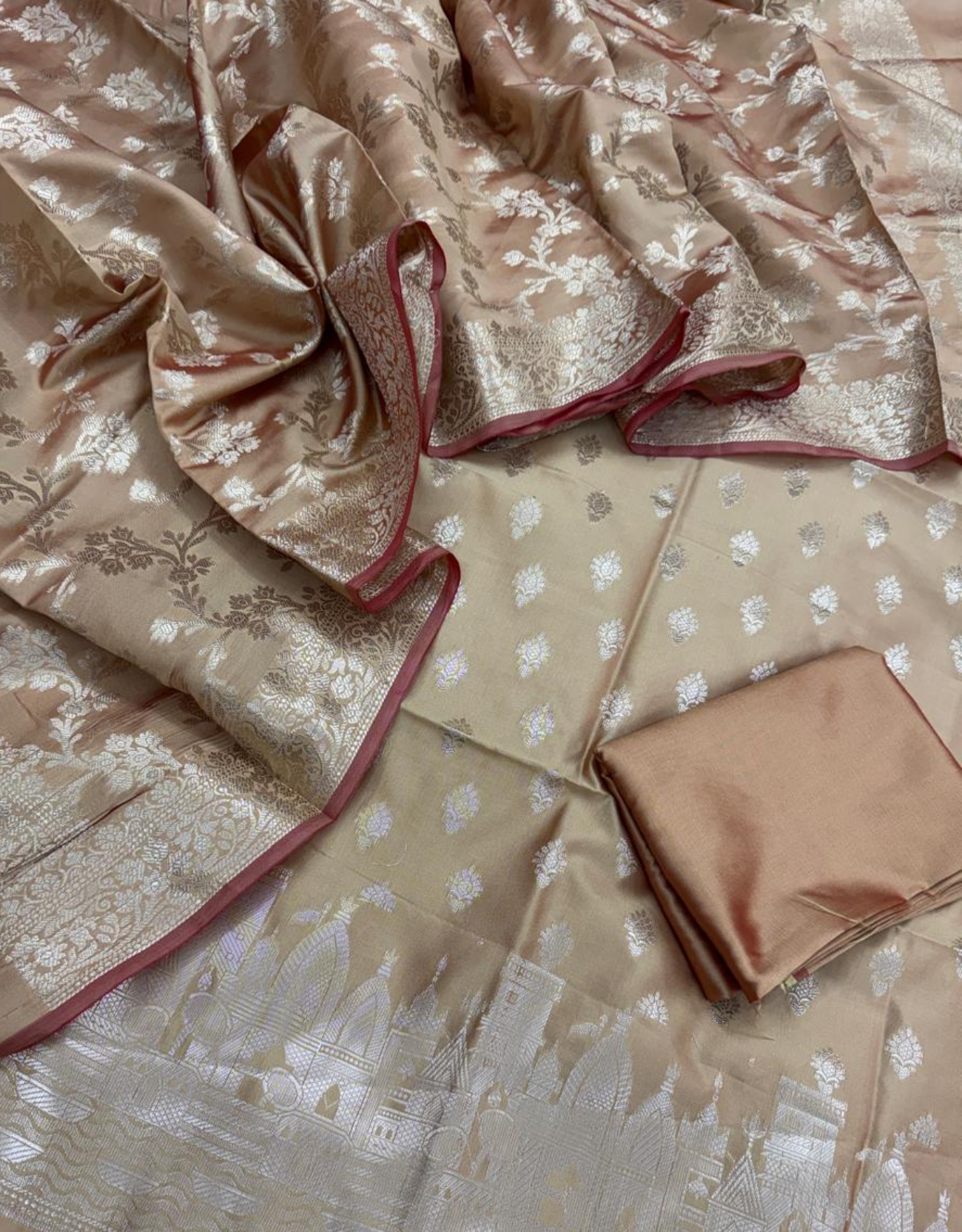 Banaras Ganga Ghat Semi Silk Suit - Image 6