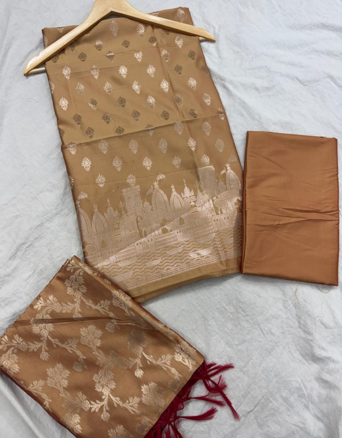 Banaras Ganga Ghat Semi Silk Suit - Image 5