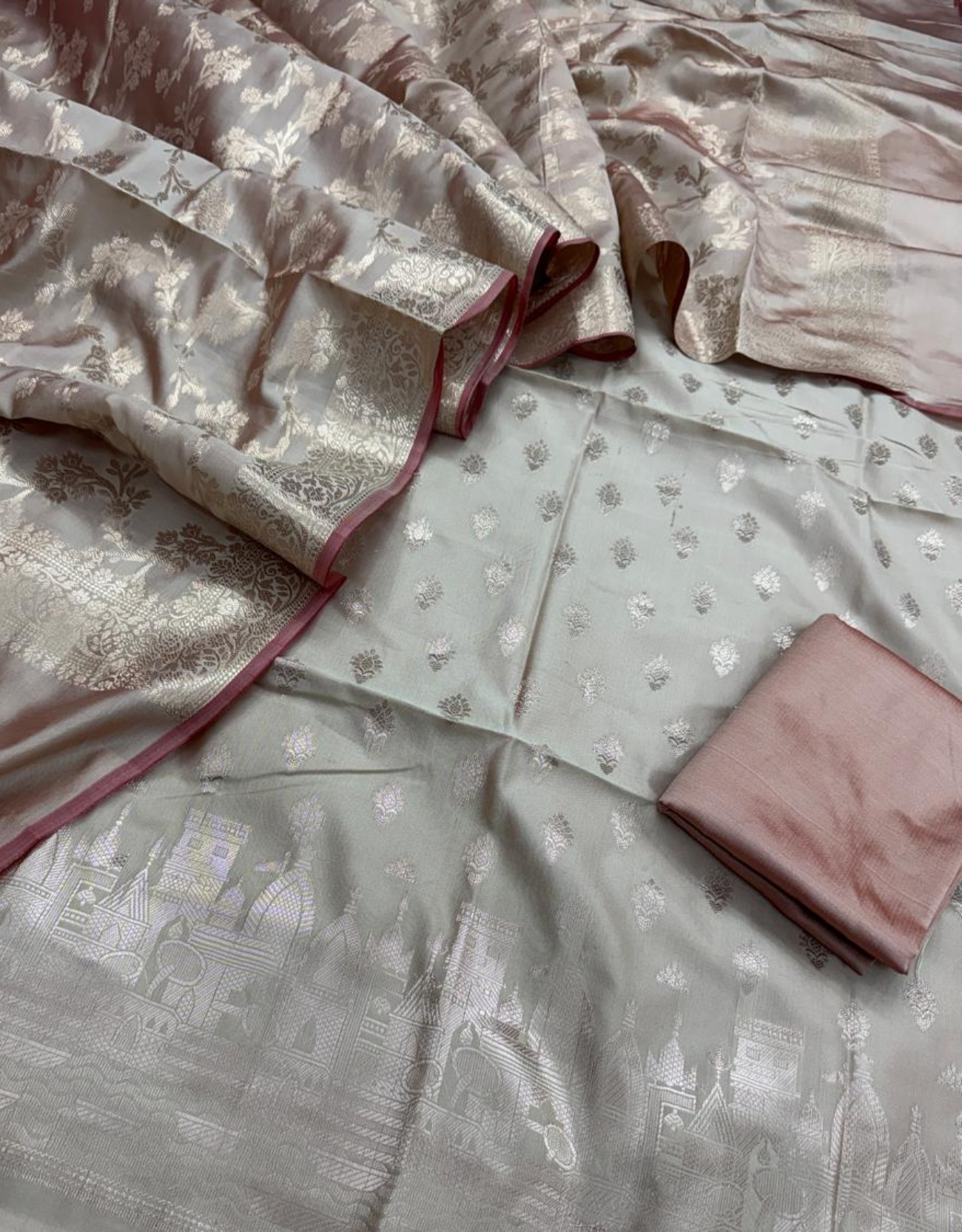 Banaras Ganga Ghat Semi Silk Suit - Image 4